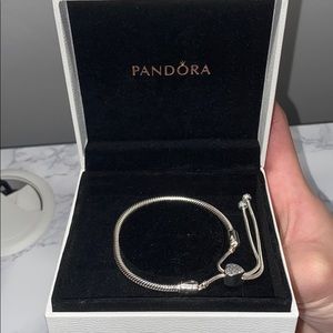 Silver Heart Adjustable Pandora Bracelet